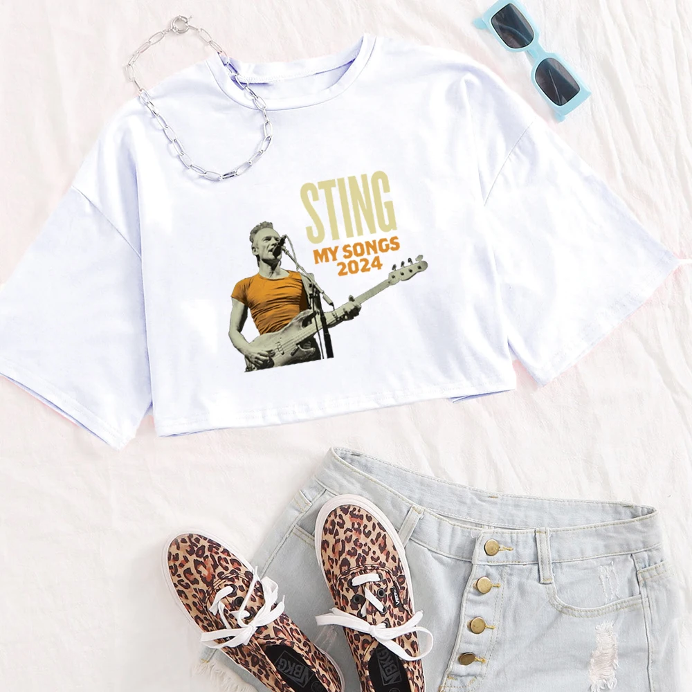 Sting My Songs Tour 2024 Shirt Tops O-Neck Short Sleeves Casual Fans Gift Regular Girls Clothing Super-short Printing