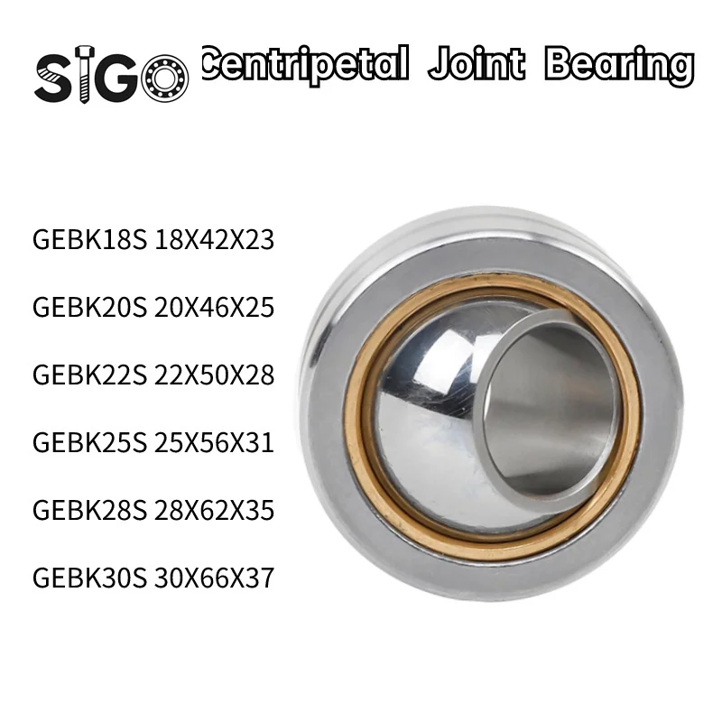1PCS Radial Joint Bearing with Copper Ring PB GEBK 18 20 22 25 30 S 18X42X23 20X46X25 25X56X31 30x66x37 MM