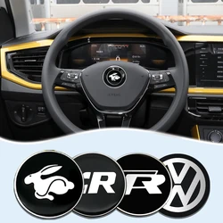 45mm 50mm Car Styling Steering Wheel Decpration Badge Sticker For Volkswagen VW R GTI ABT Golf Polo Tiguan Passat Caddy Scirocco