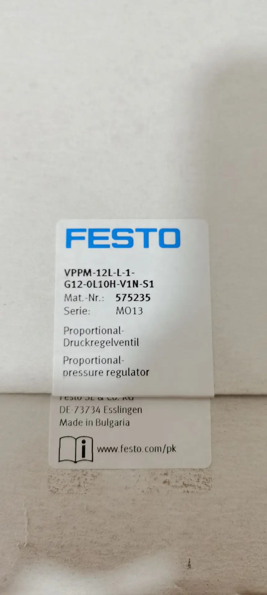 FESTO Proportional Pressure Valve MPPE-3-1/2-10-010-B 161174 Stock