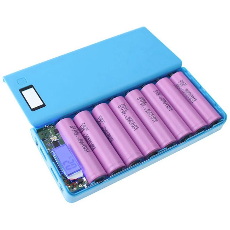 3X DIY 8X18650 Battery Power Bank Shell Case Box LCD Display Dual USB Power Bank Box KIT Power Bank 18650(No Battery)