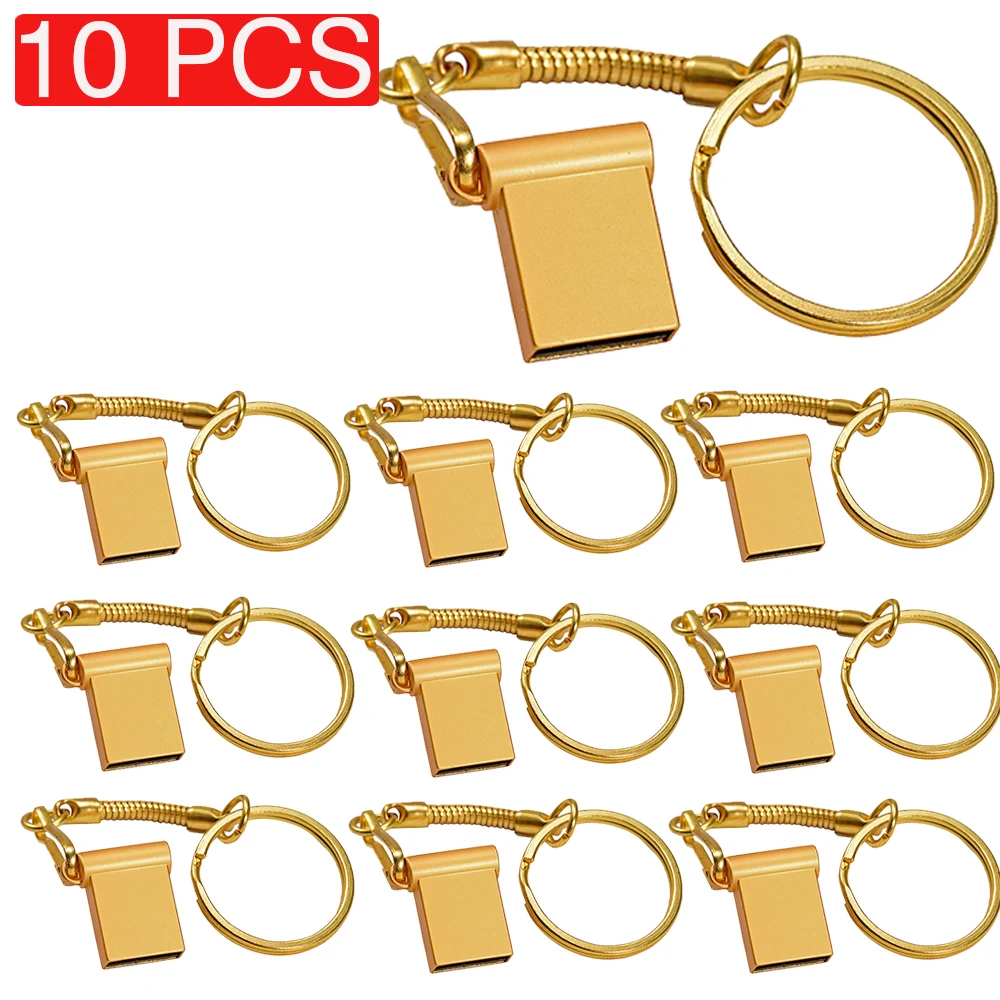 

10PCS/LOT Mini Metal USB Flash Drives 128GB High-speed Memory Stick Waterproof 64GB Pen Drive Business Gift Free Customized Logo