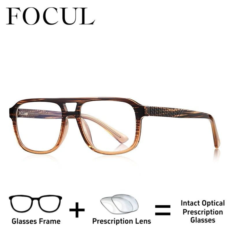

FOCUL Quality Lenses Business Suitable Anti Blue Ray Glasses Photochromic Myopia Eyeglasses Custom Prescription Optical Eyewear