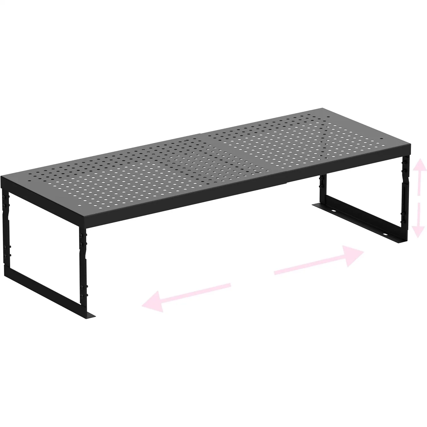 

Stackable Expandable Metal Shelf Organizer, Adjustable Wire Storage Rack for Kitchen Cabinet, Bathroom, Office - Space Saving,