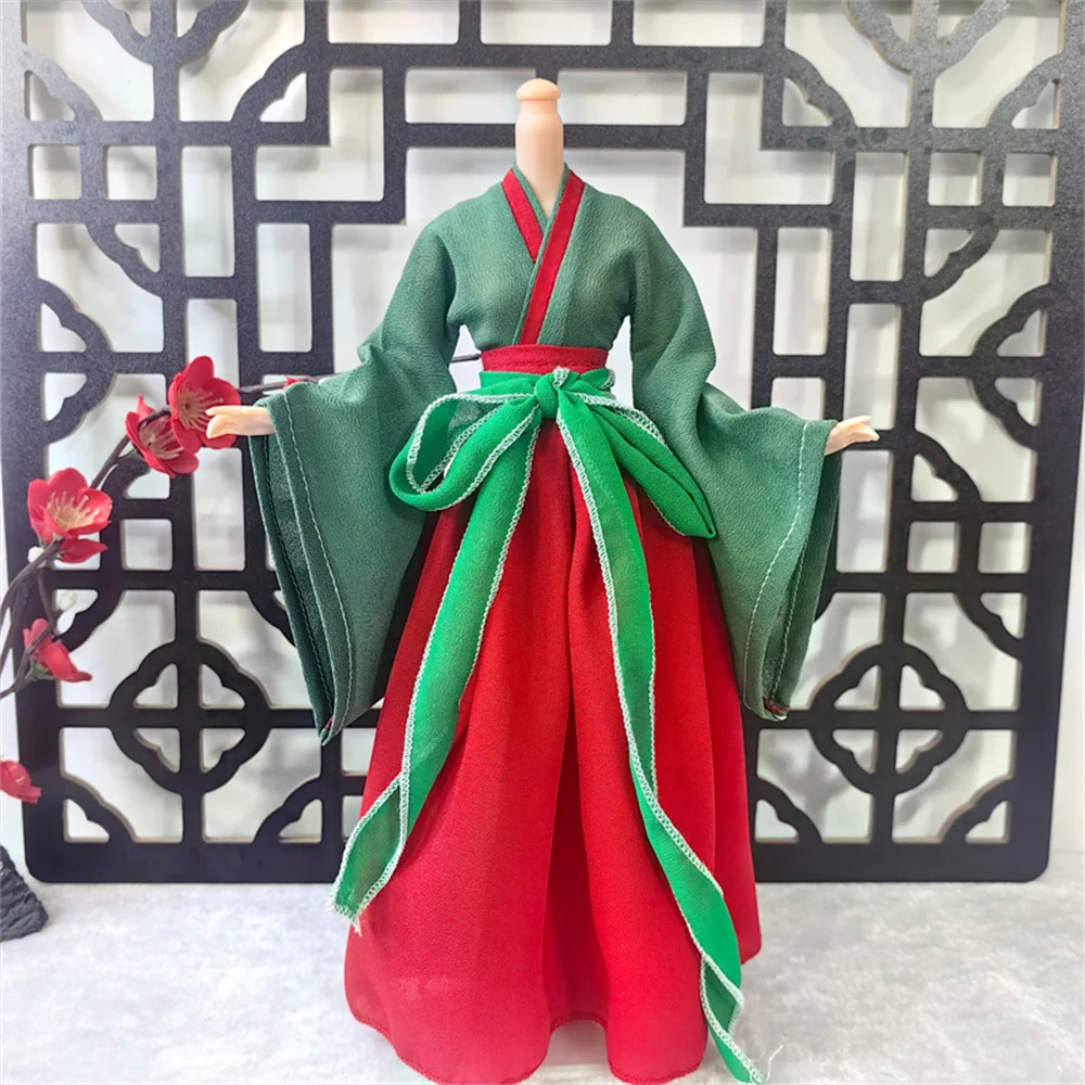 1/6 Maßstab Weibliches klassisches Hanfu-Kleid im antiken Stil mit weiten Ärmeln und trägerlosem Design für 12'' Tbl Ph Actionfigur-Körpermodell – Detail 14