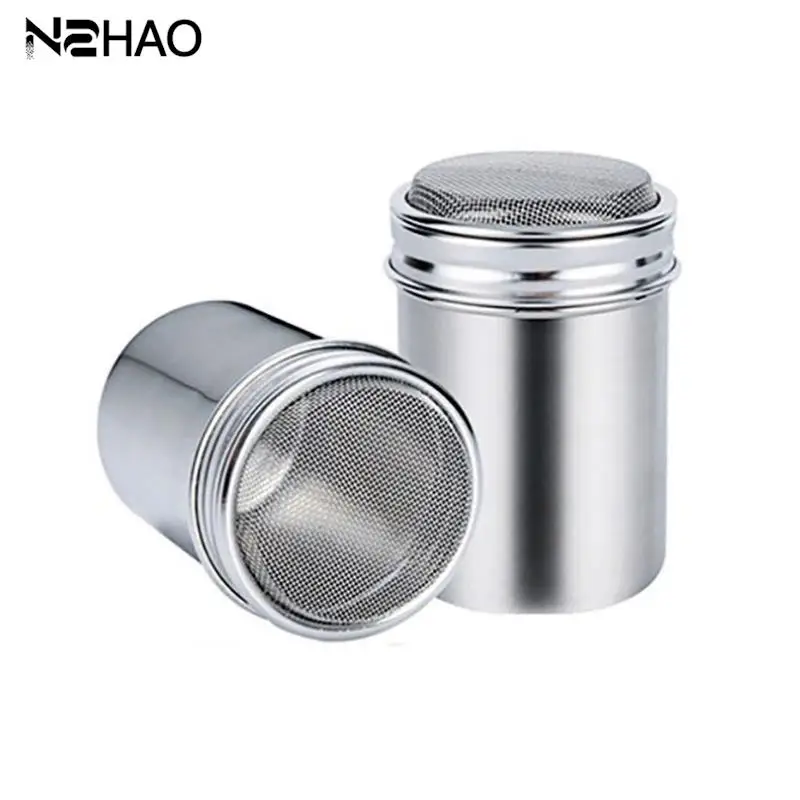 Stainless Steel Seasoning Jar Cocoa Flour Icing Sugar Powder Coffee Sifter Ground Pepper Container Kitchen Tools