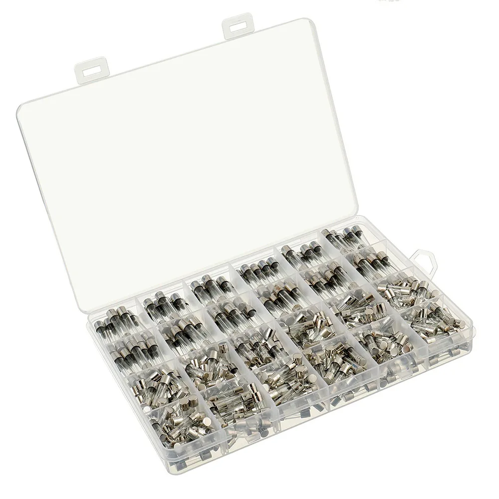 360Pcs Glass Fuse Assortment Kit 5x20mm 6x30mm 250V 0.25A-20A Fast Blow Tube Fuse Set for Electronic Repair