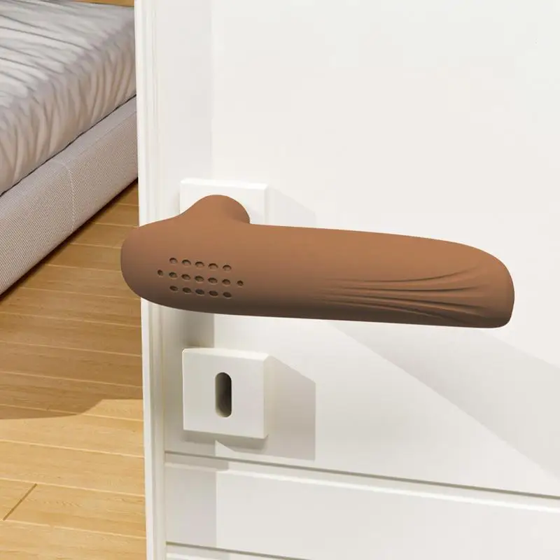 Silicone Door Knob Cover Anti-Collision Anti-Slip Door Lever Protectors L-Shaped Safety Door Grip Sleeve All-Weather Comfort For