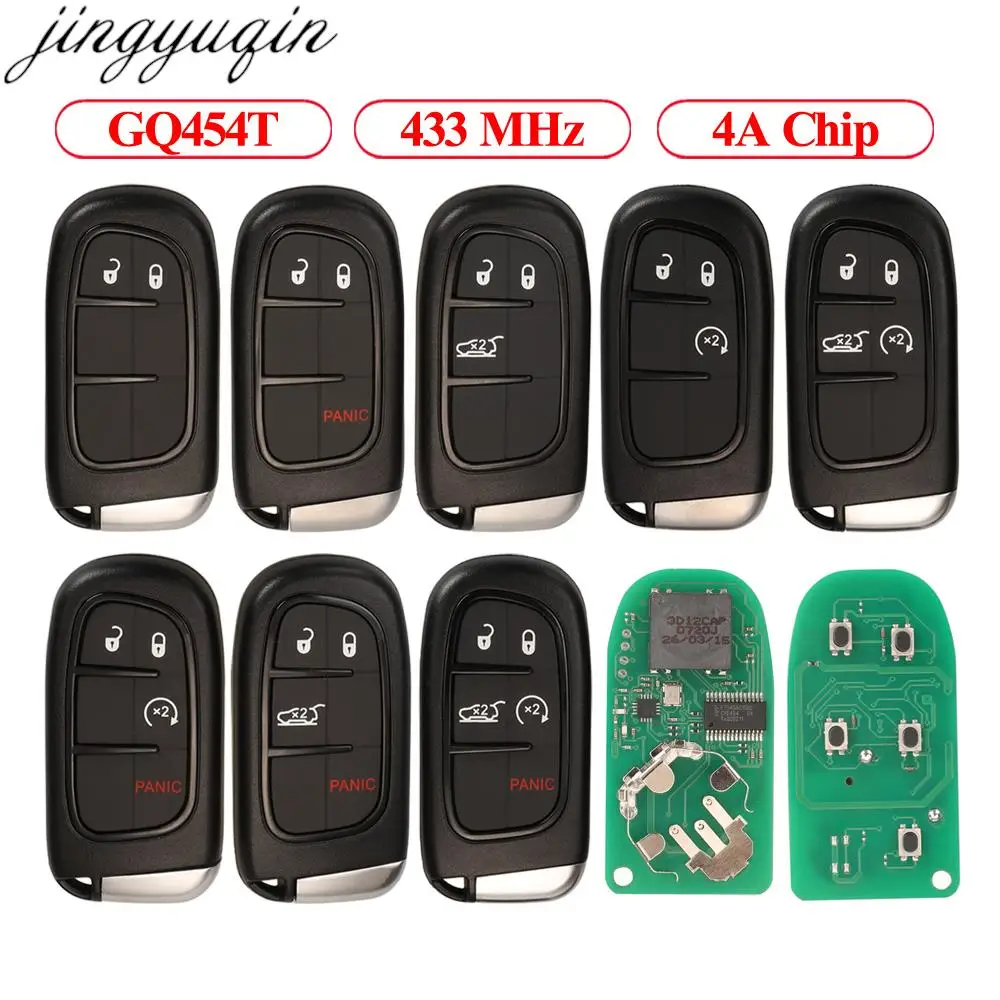 

Jingyuqin 2/3/4/5B Keyless-Go Smart Car Key 433Mhz Hitag-AES 4A PCF7938X For Jeep Cherokee 2013-2020 68141580 AB AC AF AG GQ454T