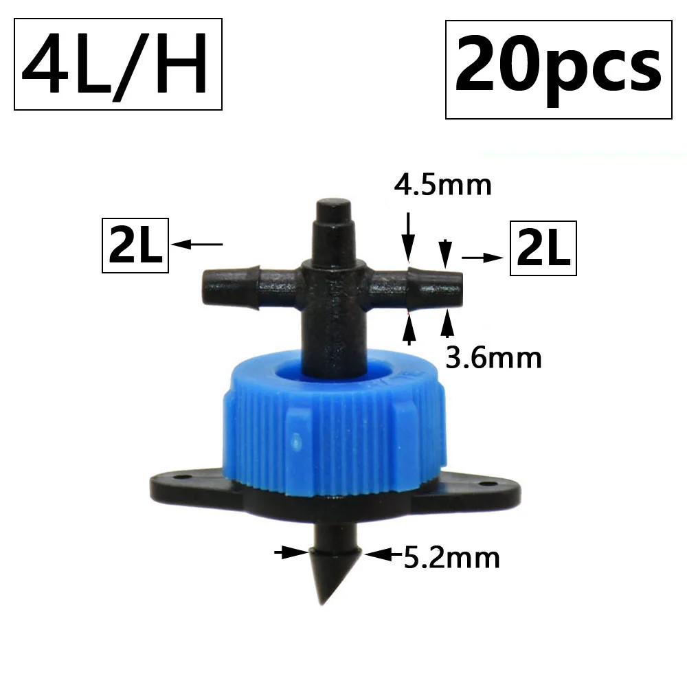 2L 4L 8L Dripper mikronawadnianie 2/4-way strzałka złącze kroplomierza krzyż wody Splitter emiter kroplownik do nawadniania nawadniania kropelkowego