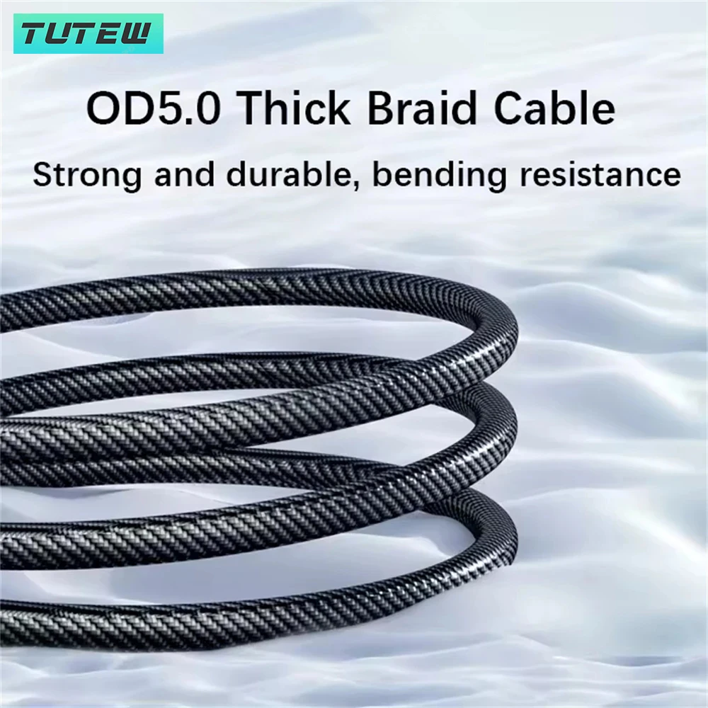 كابل شحن سريع للغاية بقدرة 120 وات، شاشة رقمية في الوقت الحقيقي، كابل بيانات USB A إلى النوع C لهواتف iPhone Android العالمية