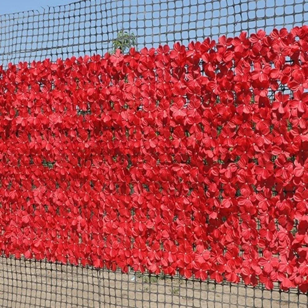 Plastic Artificial Flower Fence Screen Removable Waterproof Hydrangea Artificial Flower Wall Realism UV Protection