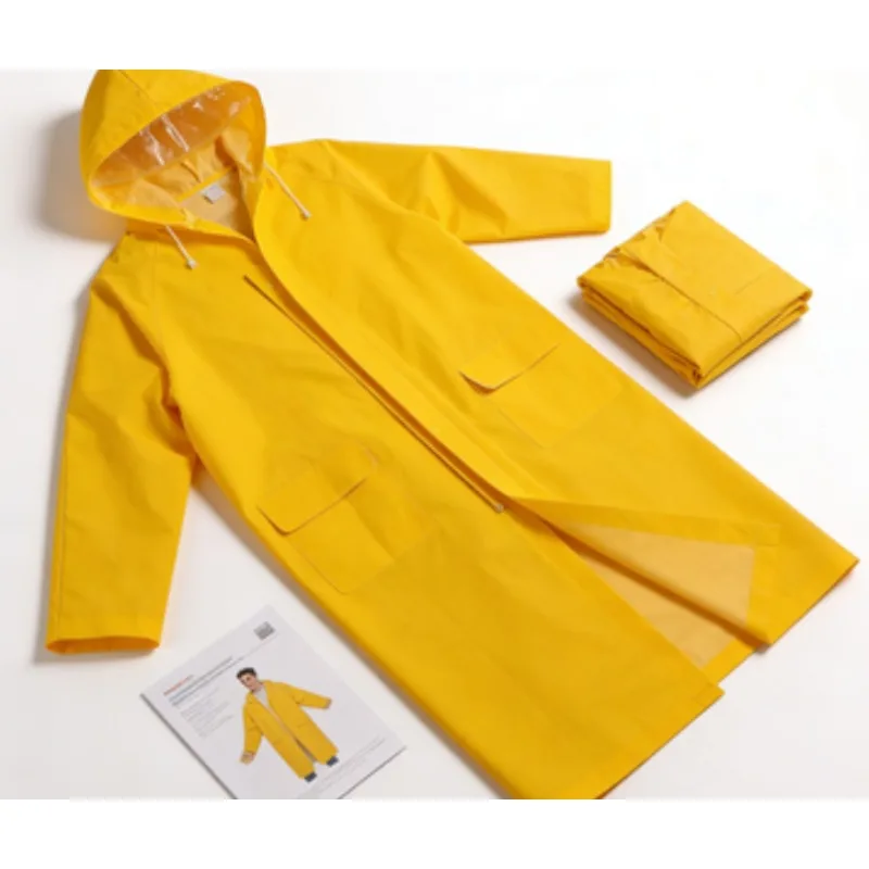 

Waterproof Rainsuit Thick Windproof Rainwear for Motorcycle Riding & Outdoor Work Long Length PVC Rain Coat One-Piece