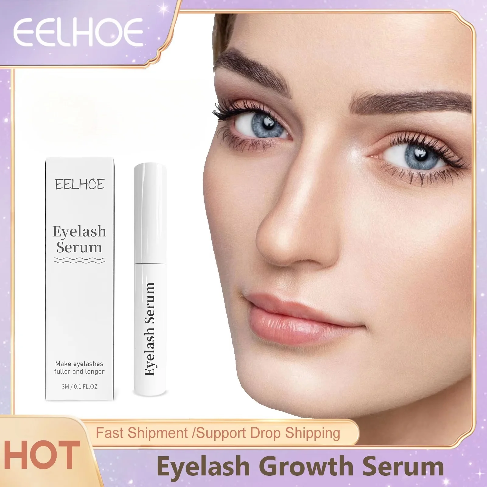 Siero per la crescita delle ciglia naturali Veloce Più piene Più spesse Allungamento delle ciglia Ascensore Eye Lash Enhancer Nutriente Trucco liquido Cosmetici