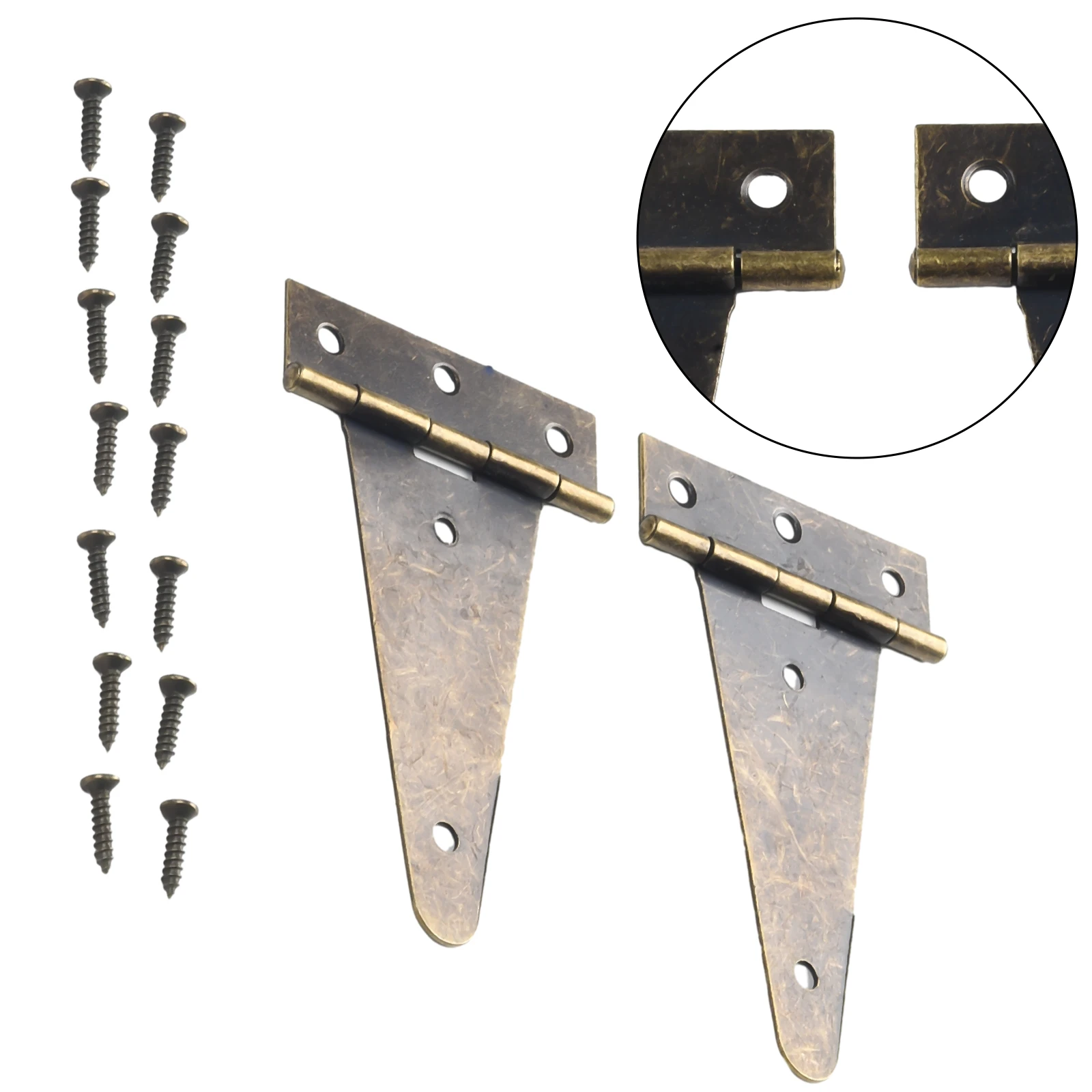 Replacement Supplies Hinges New With Screws Galvanized Iron High-Quality Materials T Shaped 2pcs T shaped Tool