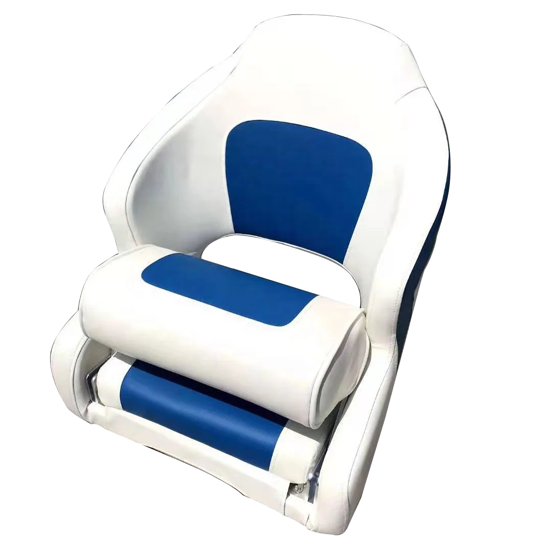 Deluxe Foldable Single Marine Boat Seat ABS & PU Material 1 Year Warranty for Yacht Vessel