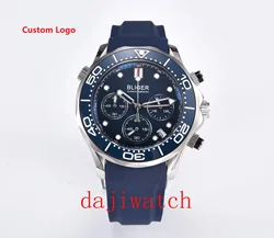 41mm Bliger Sapphire Crystal Automatic Movement Men Watch GMT Ceramic Bezel Panel Nylon Belt Rubber Belt Stainless Steel Watch