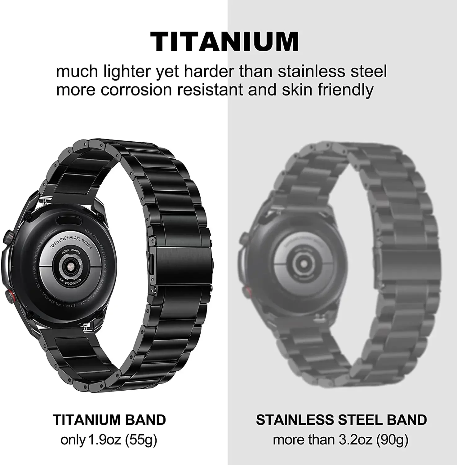 Titanium Metalen Band Voor Samsung Horloge 4 5 6 40Mm 44Mm Actieve 2 Gear S2 Classic 43 47Mm Band Voor Huawei Luxe Mode Armband