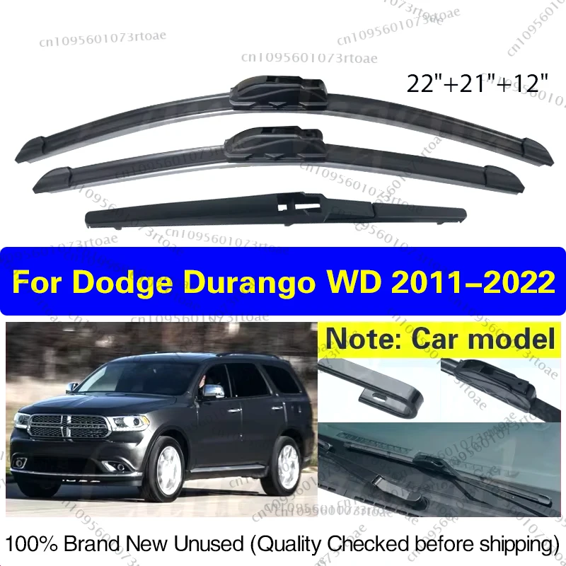 

Car Front Rear Wipers Blades Set For Dodge Durango WD 2011 - 2022 SRT Windshield Windscreen Window 22"+21"+12" Car Accessories