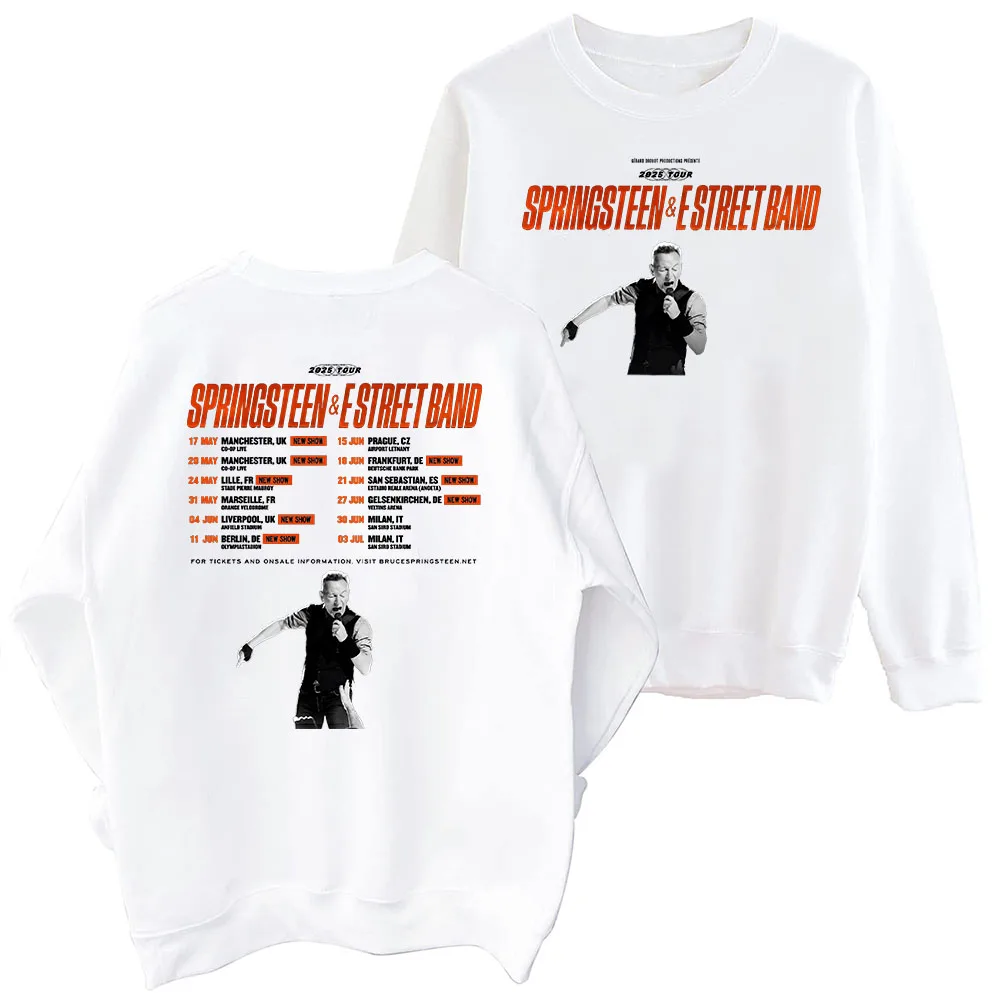 Bruce-Springsteen 2025 Tour Sweatshirt Harajuku Round Neck Long Sleeve Oversized Tops Fans Gift Tops