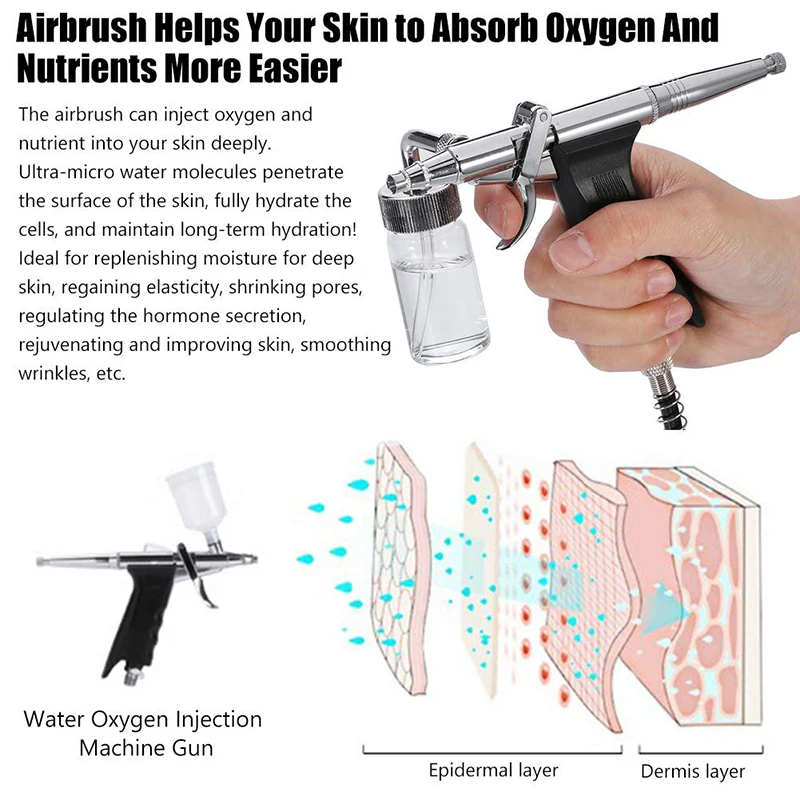 Professional Water Oxygen Machine Jet Spray Gun Kit Skin Care Facial Moisturizing Cleaning Pores Whitening Sauna Spa Beauty Home