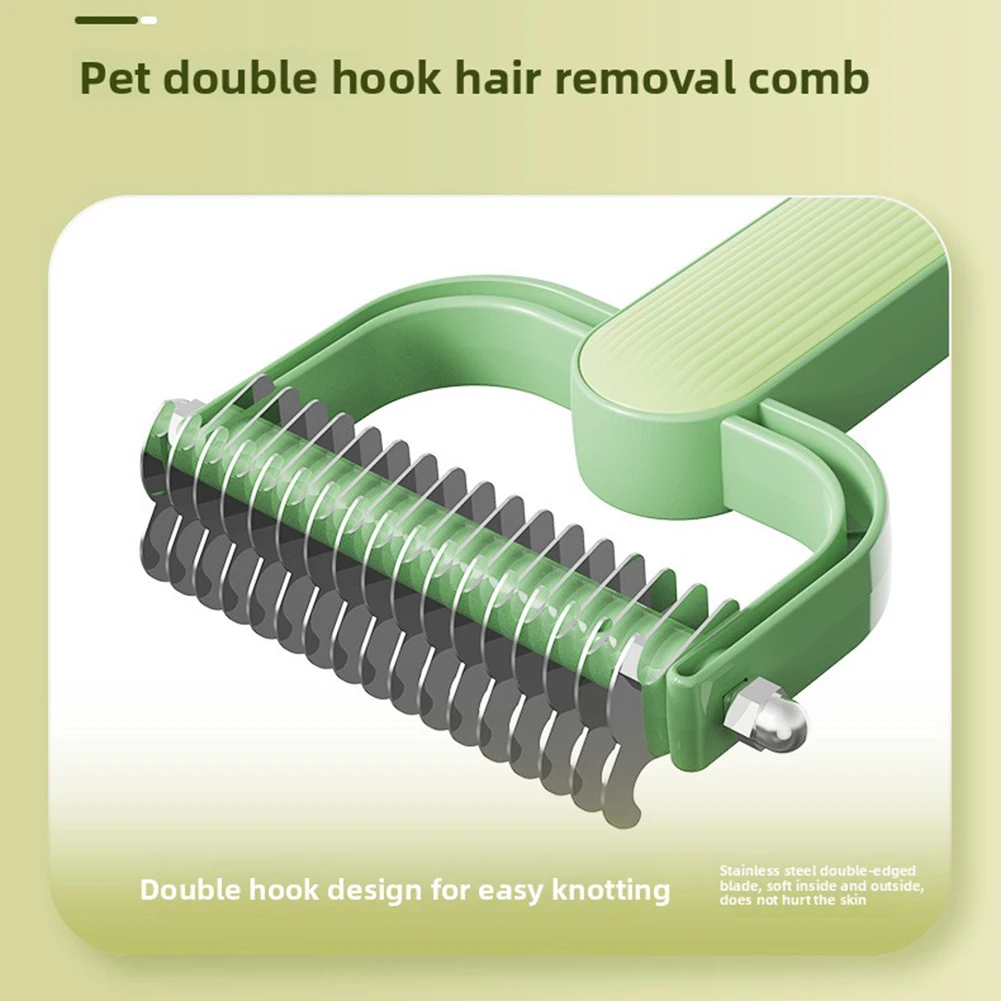 Pet Dematting Comb,Stainless Steel Double Sided Undercoat Rake For Cats,Professional Pet Grooming Tool Pet Accessories - view 4