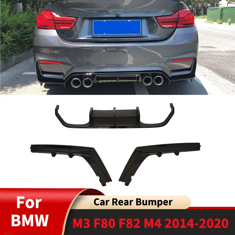 For BMW M3 F80 F82 M4 2014-2020 Car Rear Bumper Lip Parts Spoiler Diffuser Body Kits Guard Protector Cover Accessories Tuning