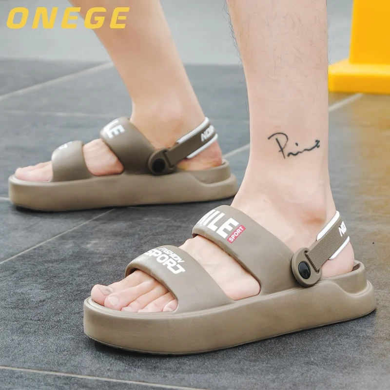زوج من الصنادل الرجالية، ملابس خارجية رياضية عصرية جديدة قابلة للتنفس للرجال في الصيف، غير قابلة للانزلاق، مقاومة للاهتراء، نعل ناعم، أحذية شاطئ رائعة للقيادة #4