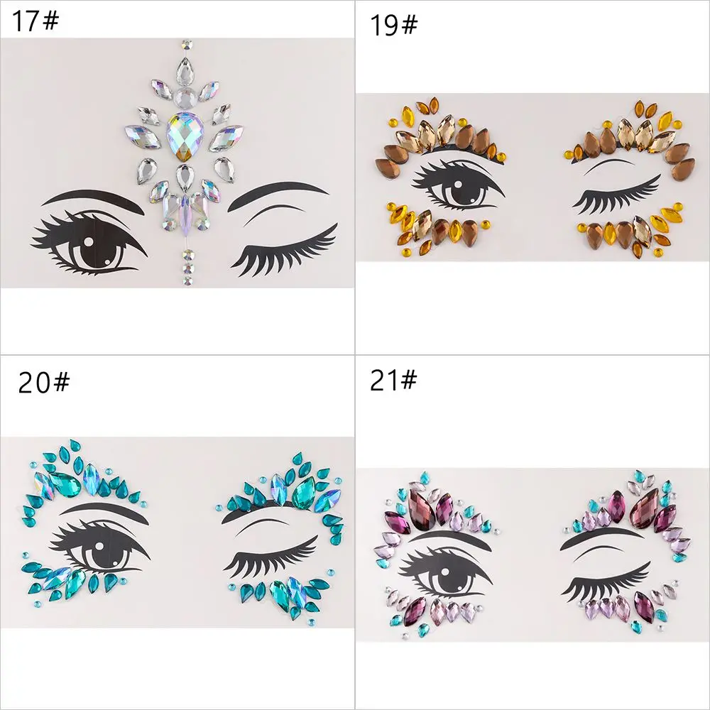 Party Make-up temporäre Tattoo Glitter Strass Körpers chmuck Auge Edelsteine Aufkleber selbst klebende Gesicht Schmuck Lidschatten Juwelen