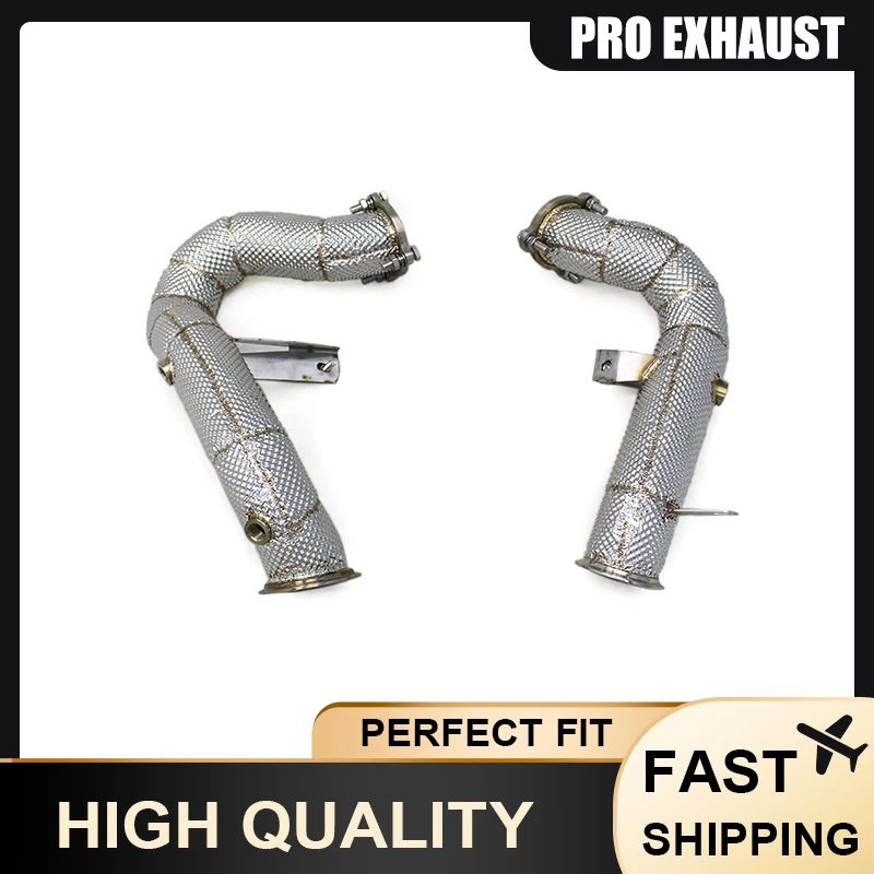 

PRO Custom 304 Stainless Steel Race Catless Downpipe with Heatshield Exhaust Pipes for Porsche Macan S 3.0T & Macan Turbo