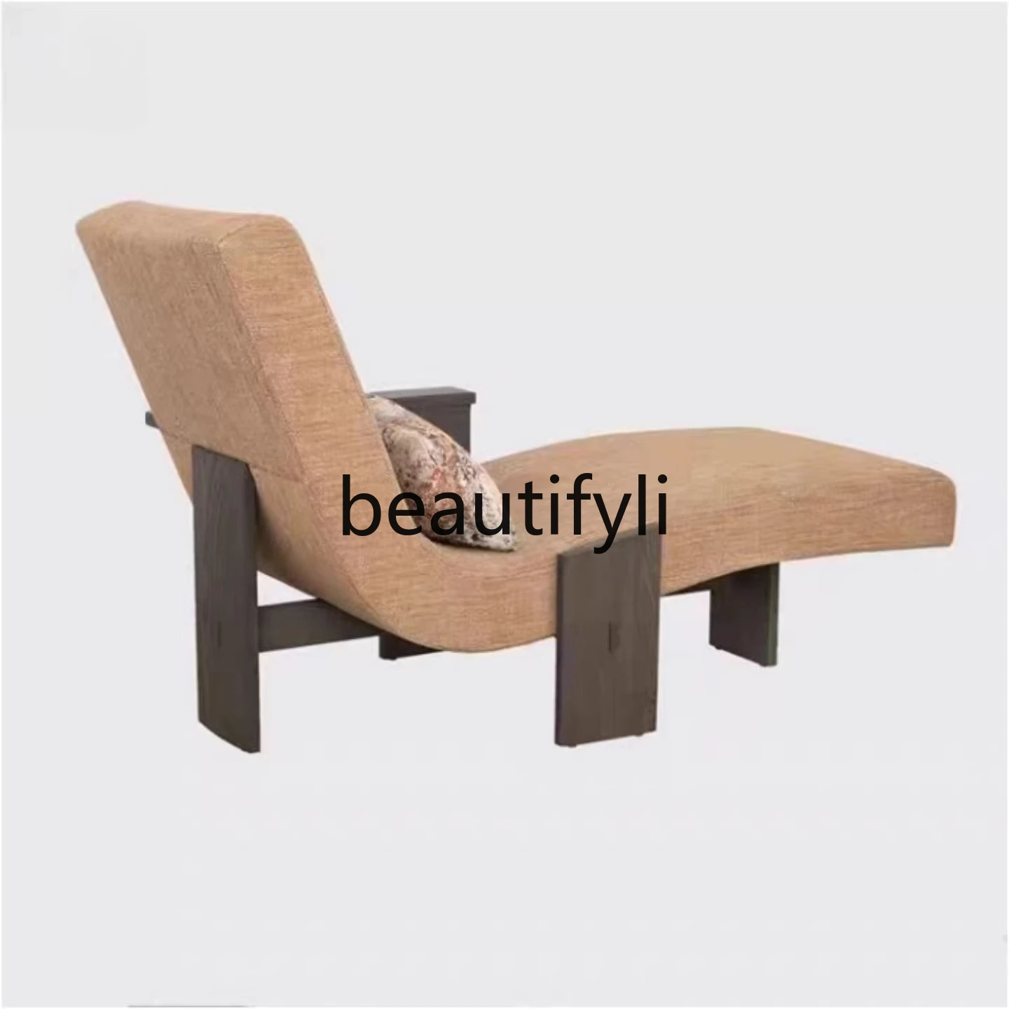

Nordic Simple Modern Living Room Solid Wood Sofa Chaise Lounge Chair for Guesthouse Balcony Bedroom Lazy Sofa Chair