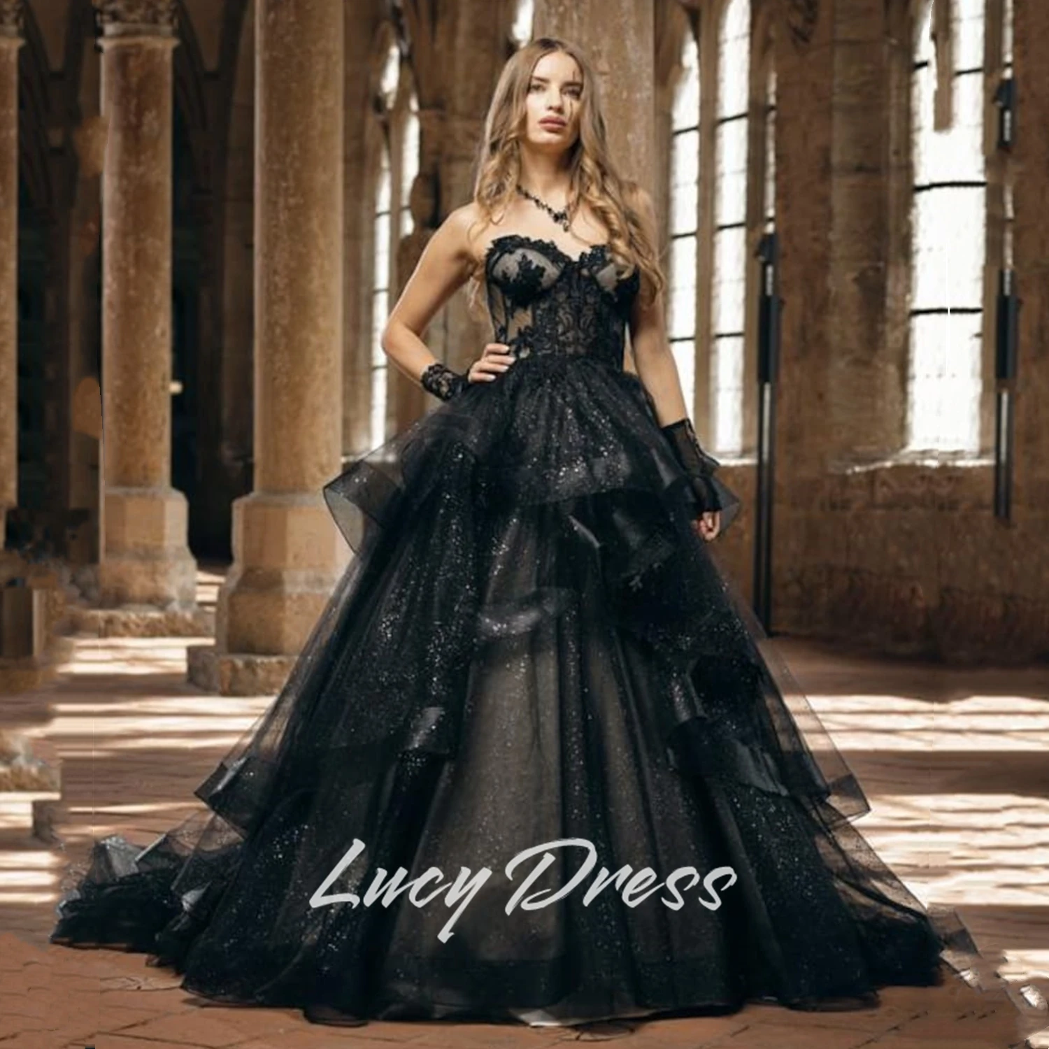 

Lucy Customized Evening Dresses Woman Elegant Party Dresses 2025 Woman Special Occasion Dress Black Wedding Dress Brides Dress