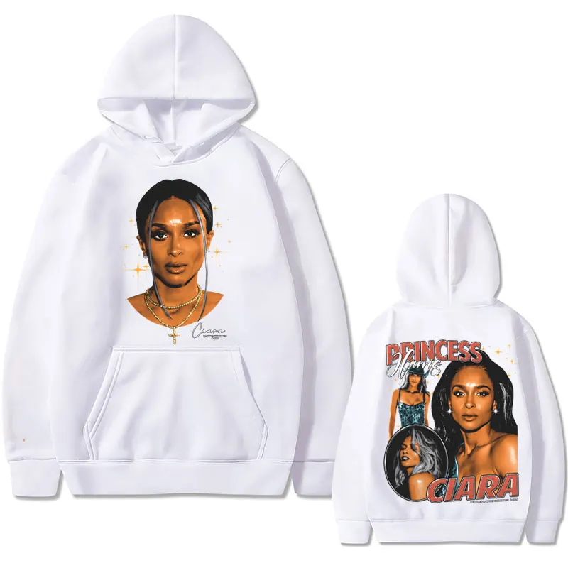 Singer Ciara Princess Harris Sexy Art Aesthetic Print Hoodie Men Women Hip Hop Oversized Hooded Pullover Male Vintage Sweatshirt