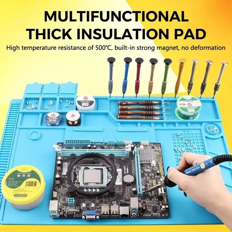 Magnetic Anti Static Silicone Soldering Mat Heat Resistant Insulation Pad Phone Electronic Repair Workbench Mat