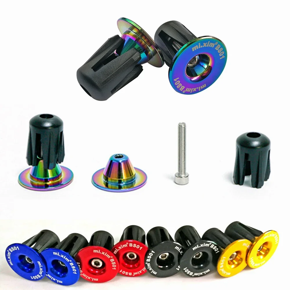 1 Pair Mountain Road Bike Handlebar End Plugs Aluminum Alloy Handle Bar End Cap BMX MTB Bike Grip Cover Bicycle Accessories