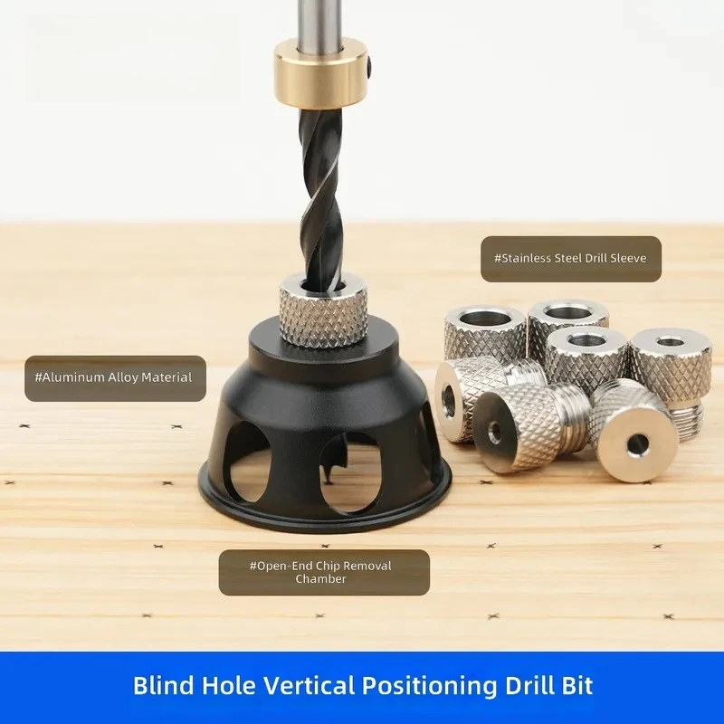 Woodworking Blind Hole Positioning Punch Vertical Auxiliary Square Material Beech Log Tenon DIY Furniture Tool