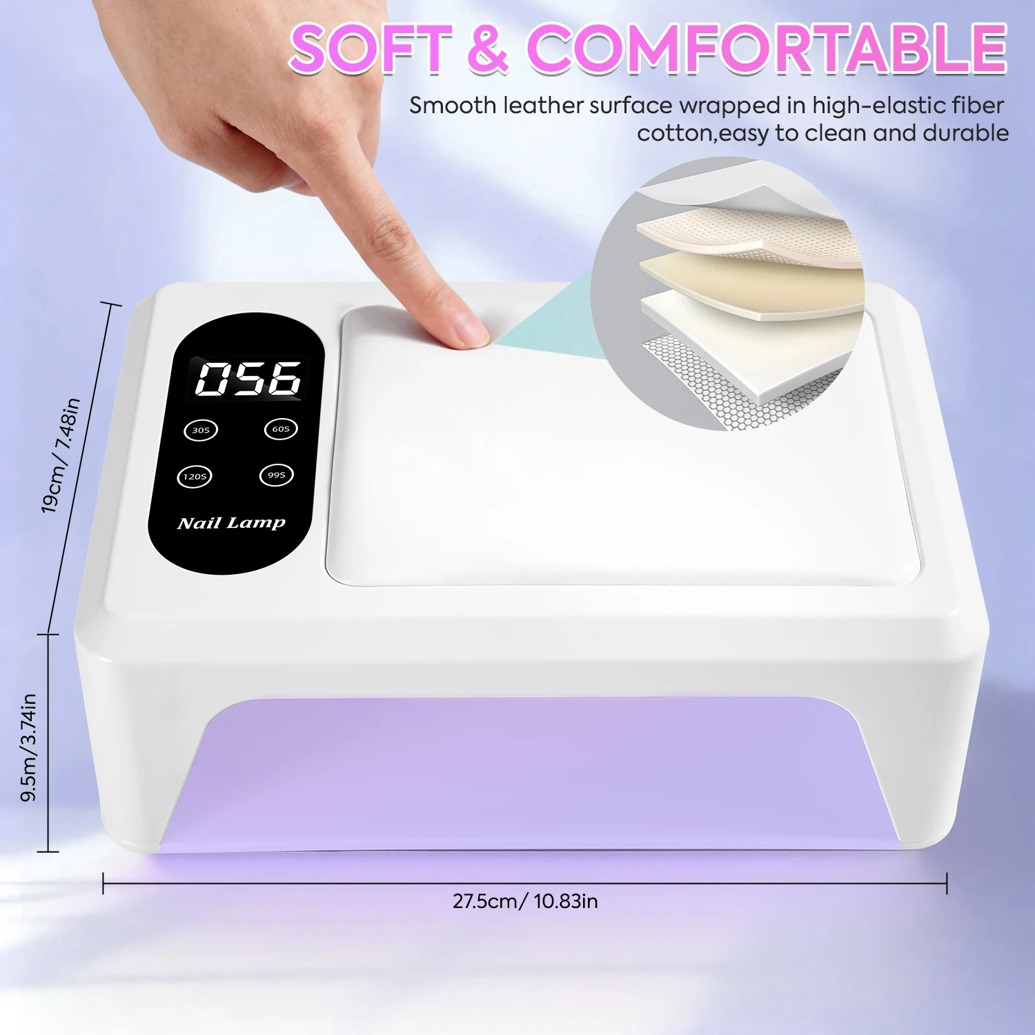 288 واط الأشعة فوق البنفسجية LED مصباح للأظافر 96 المصابيح مجفف الأظافر مع مساحة كبيرة مانيكير مصباح 4 إعدادات الموقت الأظافر لأدوات صالون الأظافر