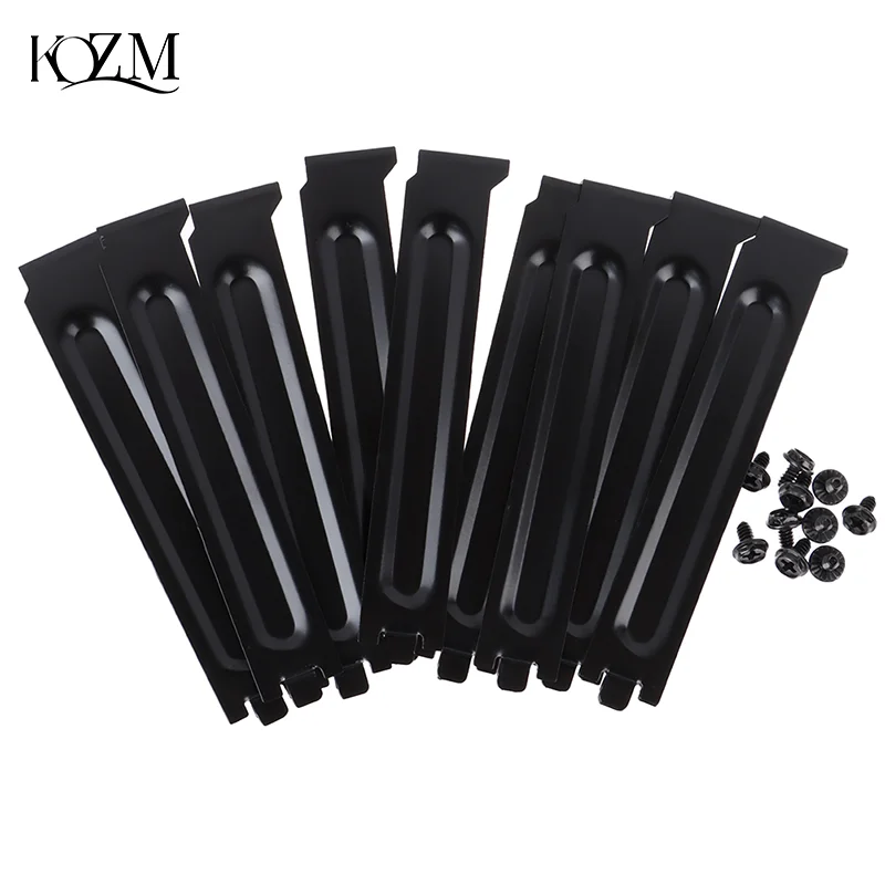 10 x Black PCI Chassis Slot Covers Bracket with Screws Blanking Plate