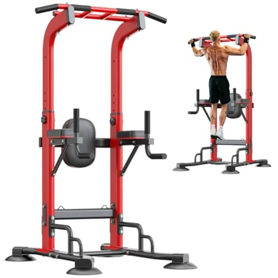 SogesHome Klimmzugstange und Dip-Station, robustes, verstellbares Heim-Fitnessgerät für Krafttraining, multifunktionales Trainingsgerät