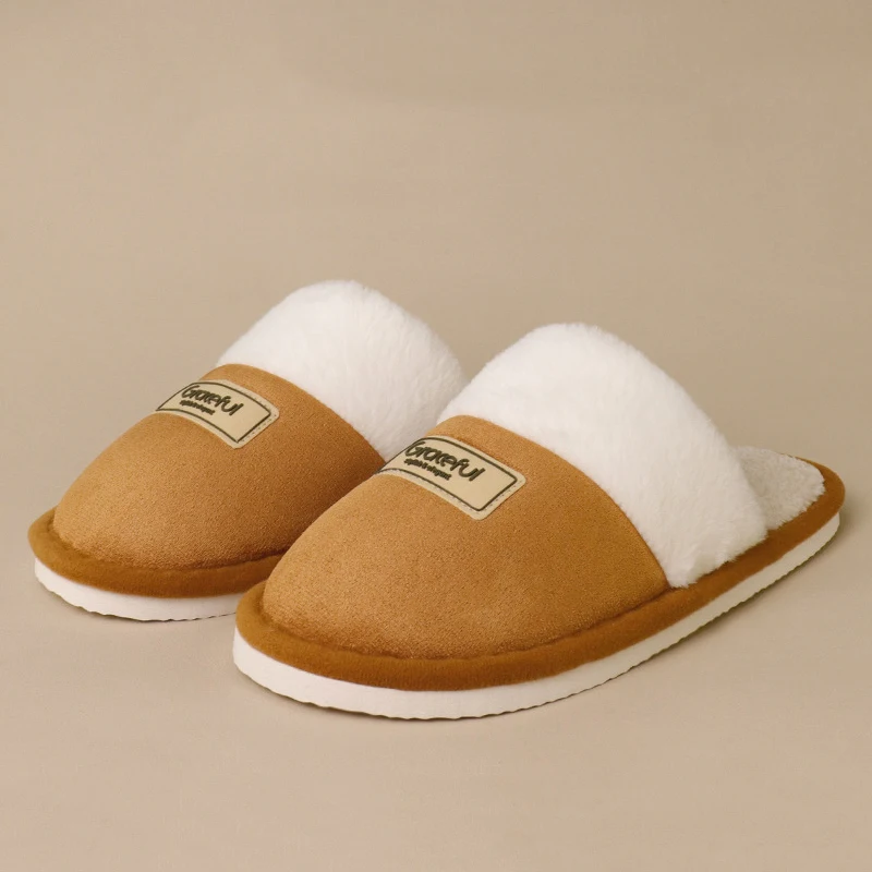 

Autumn Winter Fluffy Slippers for Women Comfortable Non Slip Soft Sole Indoor Slides Woman Home Floor Plush Slippers Female