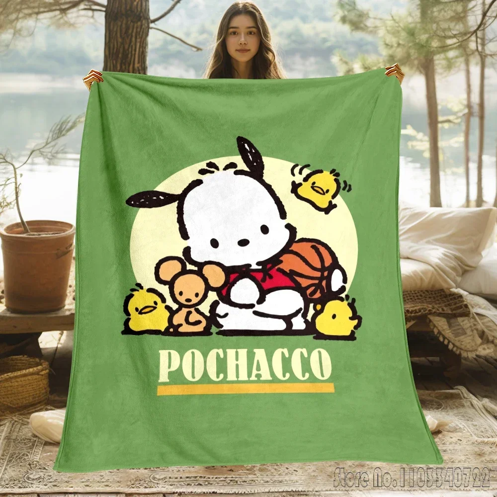 Pochacco Sanrio blanket to keep warm birthday gift to keep warm blanket super cute thin blanket Portable Anti-Pilling Picnic