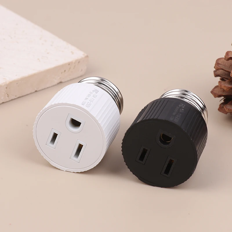 2Pcs E26/E27/B22 3Prong Light Socket Outlet Adapter Plug Light Socket To Plug Adapter Bulb Base Adapter 1250W Heat-resistant