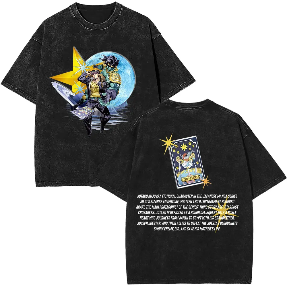 خمر غسلها أنيمي جوجو غريب مغامرة تي شيرت محمد أفول الجرافيك تي شيرت الرجال النساء القطن عادية المتضخم تي شيرت