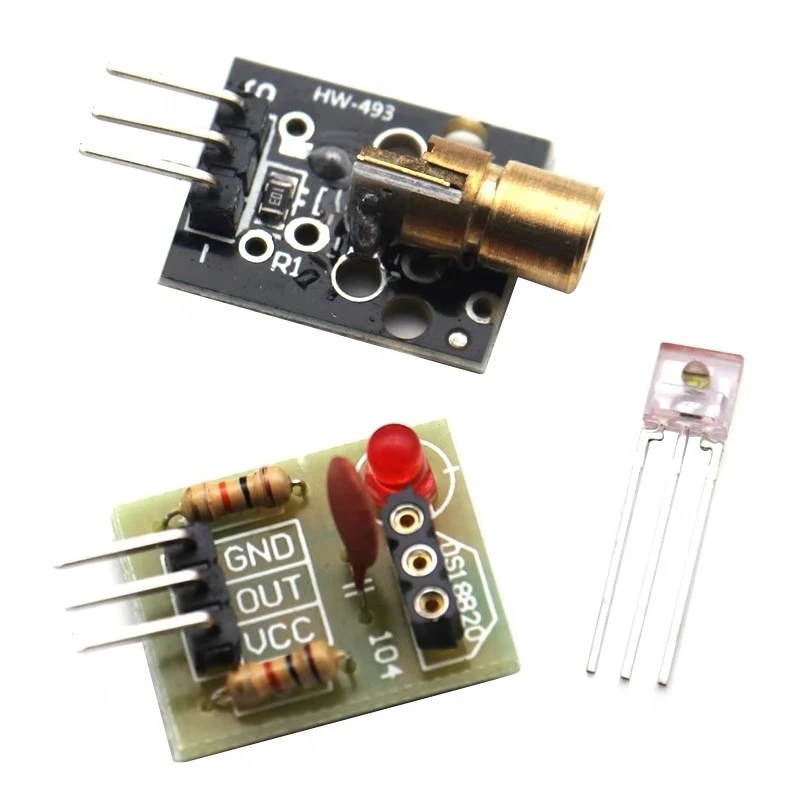 KY-008 650nm Laser Transmitter Module with Laser Sensor Module Non-Modulator Tube Laser Receiver Module Kit for Arduino