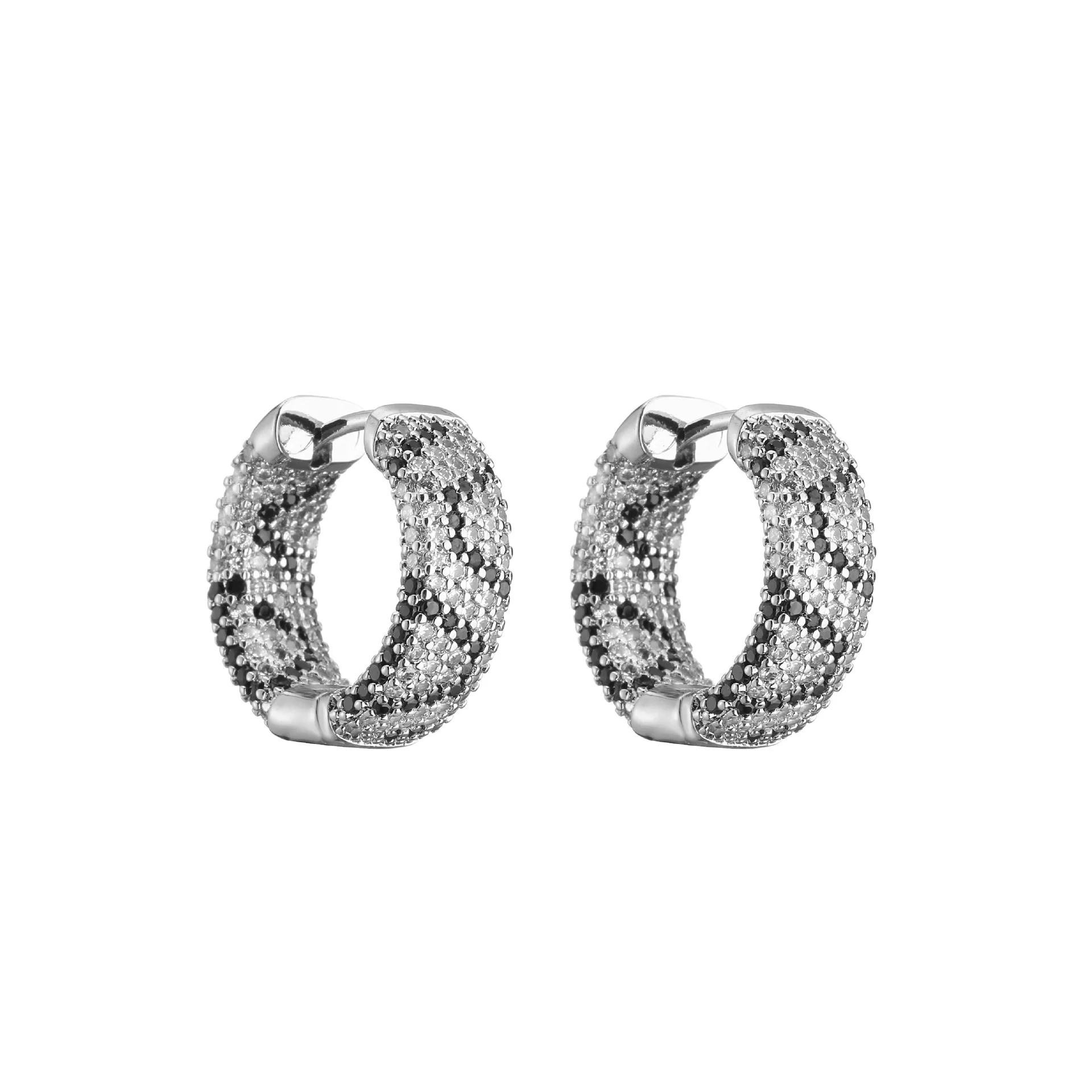 HECHENG, Damen-Ohrringe mit Leopardenmuster und Diamanten, sexy Lady, zarte Ohrringe – Detail 11