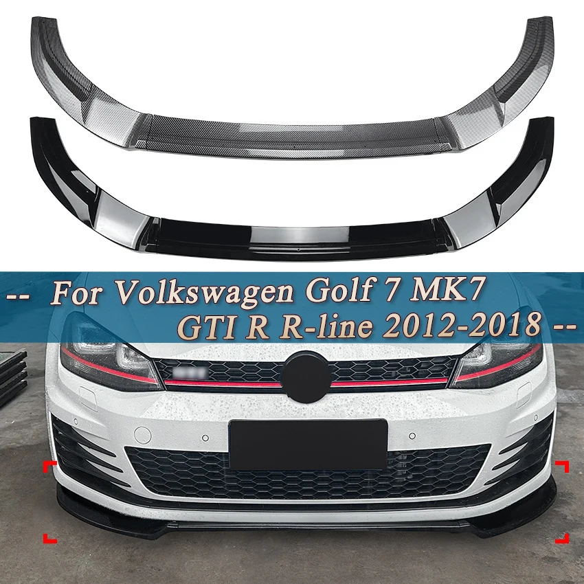 

Высокое качество ABS 3 шт. для Volkswagen Golf 7 MK7 GTI R R-line 2012-2018 автомобильный передний бампер сплиттер спойлер для губ диффузор сбоку