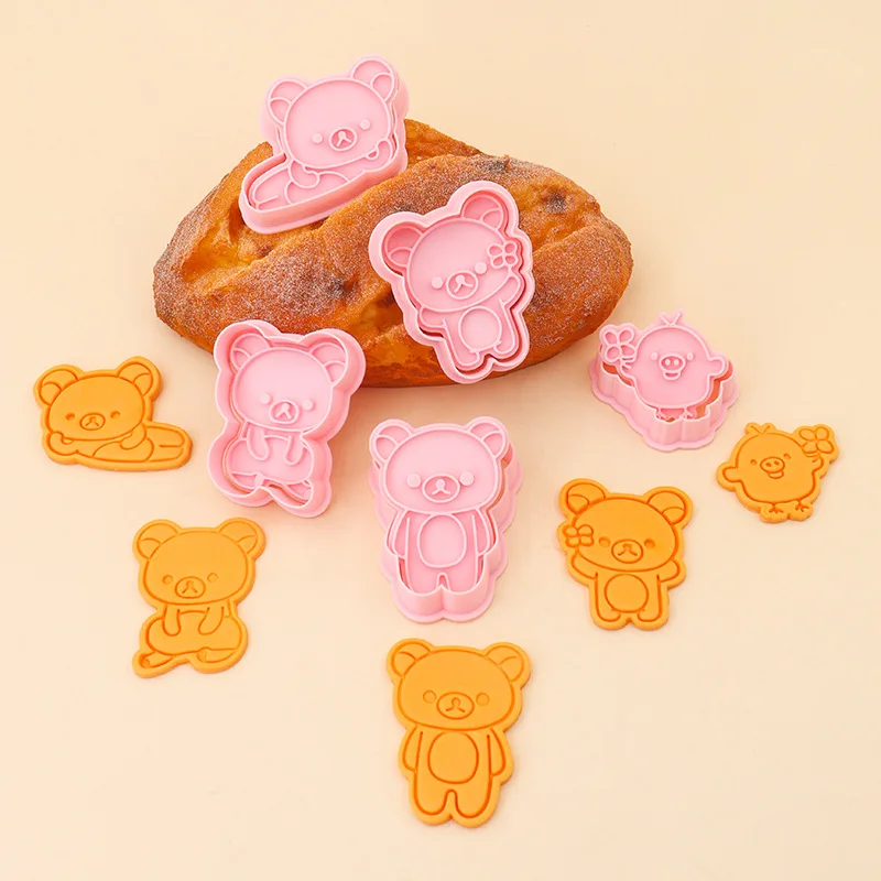 Cartoon Rilakkuma Biscuit Mold Creative Peripheral Kiiroitori Simulation Printed Cake Dessert Decoration Model Holiday Gift