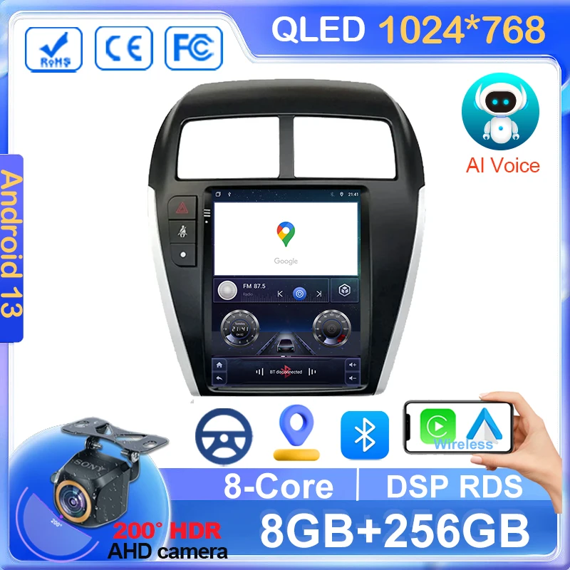 

9.7 Inch Android 14 For Mitsubishi ASX 2013 - 2018 Car Radio Navigation GPS 4G Video BT SWC AHD Multimedia Stereo WIFI DSP