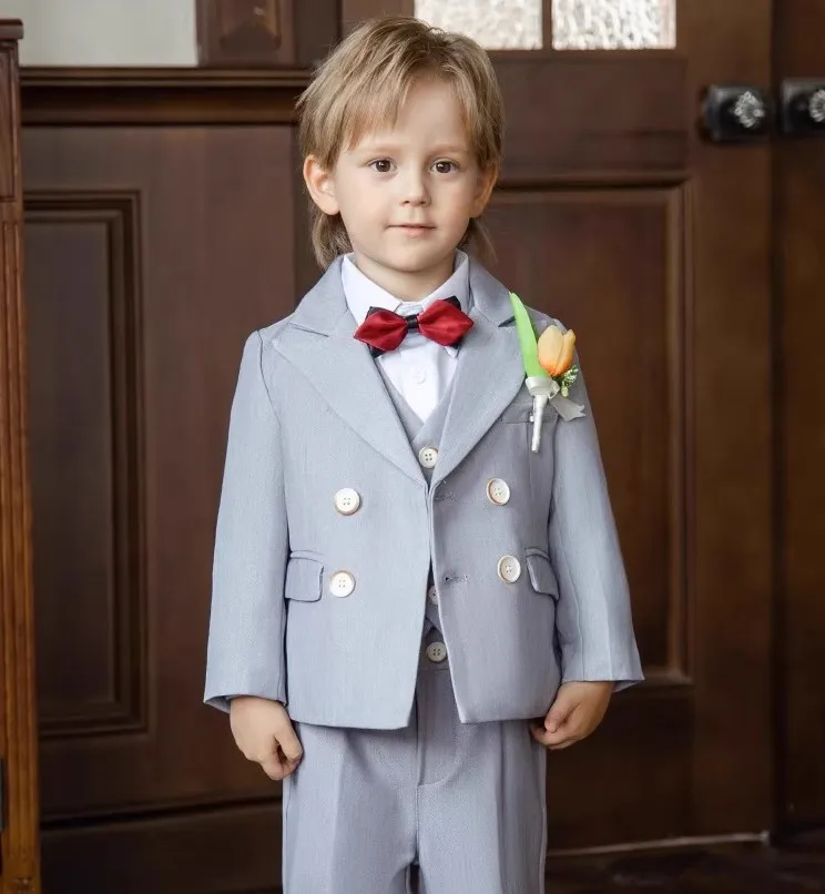 Children Birthday Wedding Piano Dress Performance Costume Flower Boys Party Photography Suit Gentleman Kids Ceremony Costume