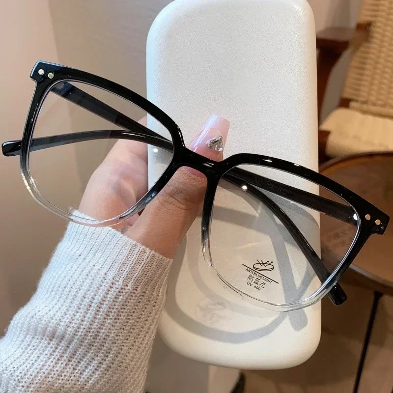 Anti Blue Light Anti Radiation Myopia Eyeglasses Trendy Near Sight Eyewear Eye Protection Flat Light Mirror 0-1.0-1.5-2.0 To-6.0